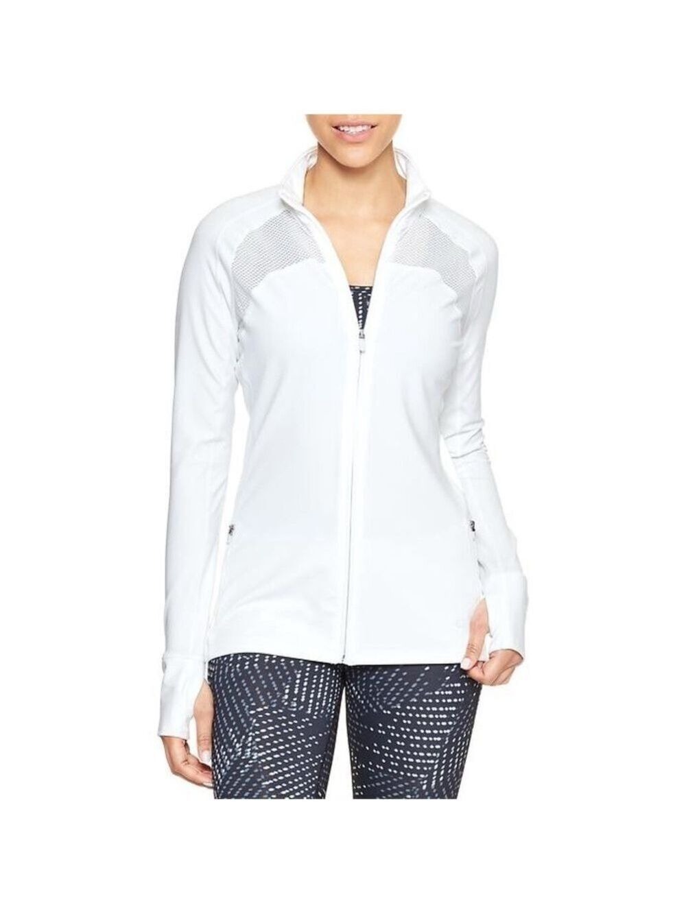 Gap Fit Dri Fit Sweat Wicking Zip Up Tight Fit Longer Length Training Jacket